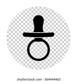 Baby Pacifier  - black vector icon