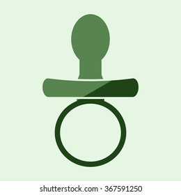 Baby Pacifier - black vector icon 
