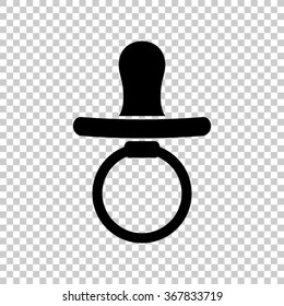 Baby Pacifier  - black vector icon