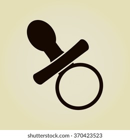 Baby Pacifier - black vector icon 