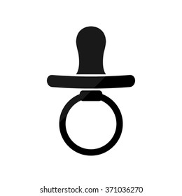 Baby Pacifier  - black vector icon