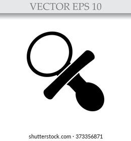 Baby Pacifier - black vector icon 