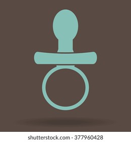 Baby Pacifier - black vector icon 