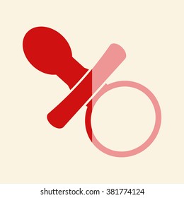 Baby Pacifier - black vector icon