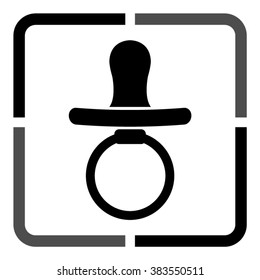 Baby Pacifier  - black vector icon