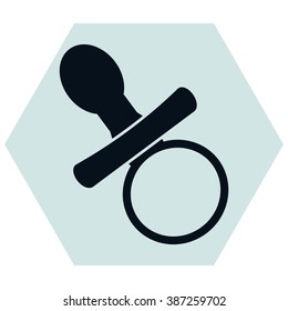 Baby Pacifier - black vector icon