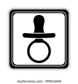 Baby Pacifier -  black vector icon