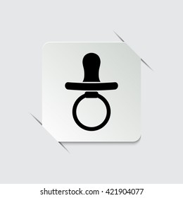 Baby Pacifier -  black vector icon