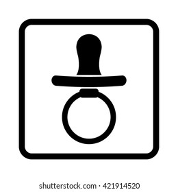 Baby Pacifier -  black vector icon