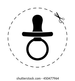 Baby Pacifier  - black vector icon