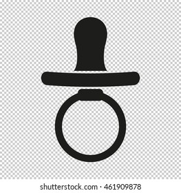 Baby Pacifier  - black vector icon