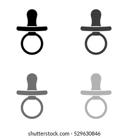 Baby Pacifier  - black vector icon