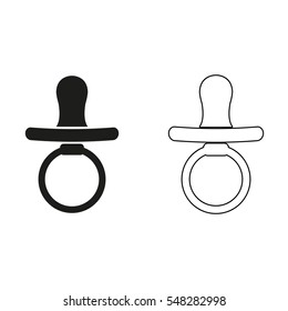 Baby Pacifier -  black vector icon