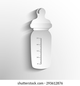baby pacifier bottle icon. Vector white symbol