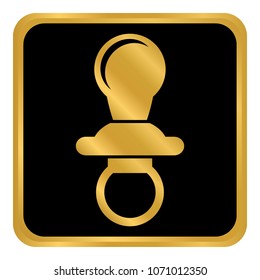 Baby pacifier button on white background. Vector illustration.