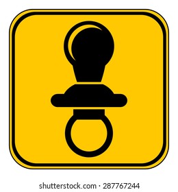 Baby pacifier button on white background. Vector illustration.