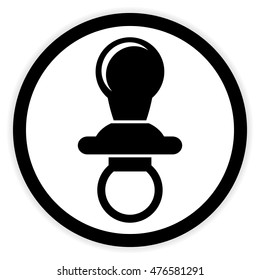 Baby pacifier button on white background. Vector illustration.
