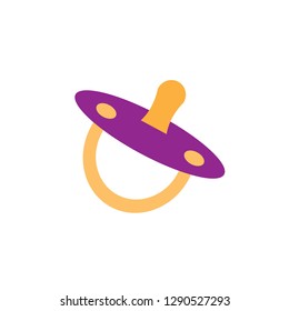 baby pacifier colored flat icon vector design.