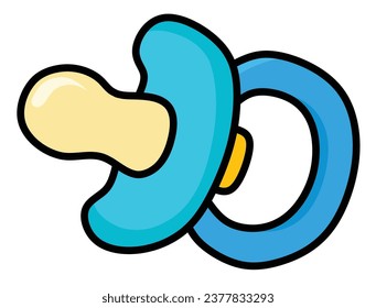 Baby pacifier, Cute Baby Items and Toy Accessories Vector Illustration, Cute Baby Equipment, Accessories, and Toy Item