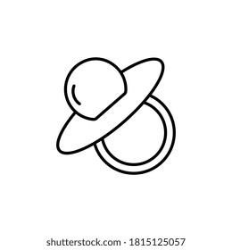 Baby pacifier, dummy, soother or teether flat vector icon for apps and websites