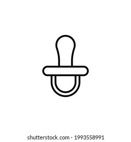 Baby pacifier, dummy, soother or teether flat vector icon for apps and websites