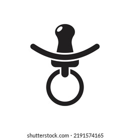 Baby pacifier, dummy, soother or teether flat vector icon. isolated on white background