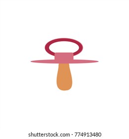 Baby pacifier, dummy, soother or teether line art vector icon