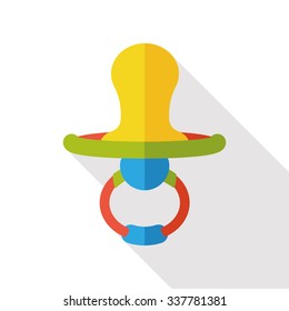 Baby pacifier flat icon