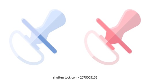 Baby pacifier, flat icon with a long shadow