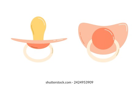 Baby pacifier. Flat vector illustration isolated on white background