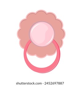  Baby pacifier for girls in cartoon stile isolated on the white background. Vector illustration