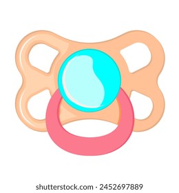  Baby pacifier for girls in cartoon stile isolated on the white background. Vector illustration