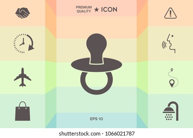 Baby pacifier -  icon