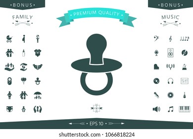 Baby pacifier -  icon