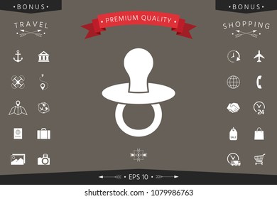Baby pacifier -  icon