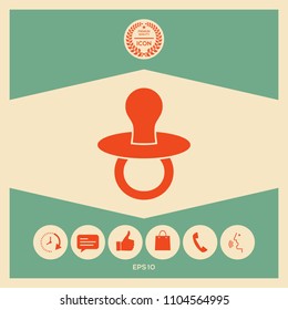 Baby pacifier -  icon