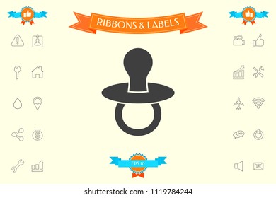 Baby pacifier -  icon