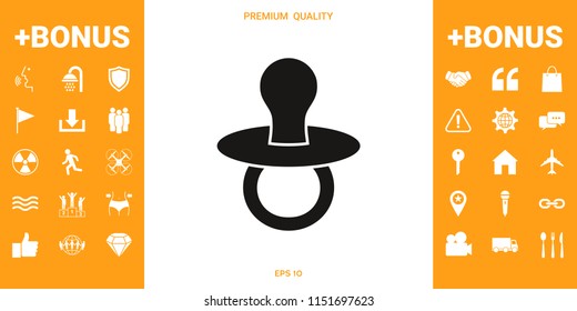 Baby pacifier -  icon