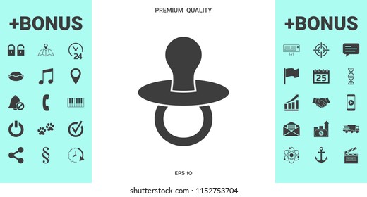 Baby pacifier -  icon