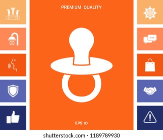 Baby pacifier -  icon