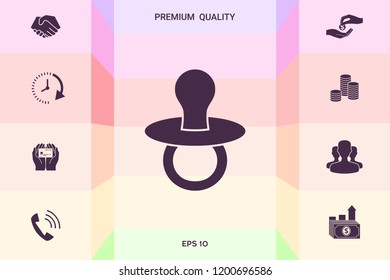 Baby pacifier -  icon
