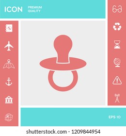 Baby pacifier -  icon