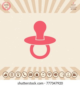 Baby pacifier -  icon