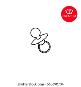 Baby pacifier icon. Baby's dummy sign icon. Child pacifier symbol