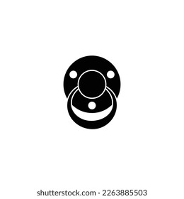 Baby Pacifier Symbol - schwarze Vektorgrafik Baby-Nippel   Symbol mit Schatten