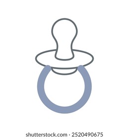 Baby pacifier icon. Blue pacifier icon, suitable for baby product designs or illustrations. Simple, minimalist design.