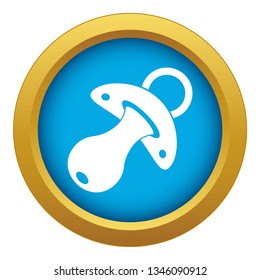 Baby pacifier icon blue vector isolated on white background for any design