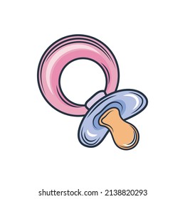 Baby pacifier icon. Cartoon of baby pacifier vector icon for web design isolated on white background