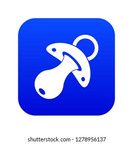 Baby pacifier icon digital blue for any design isolated on white vector illustration