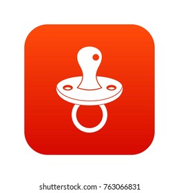 Baby pacifier icon digital red for any design isolated on white vector illustration
